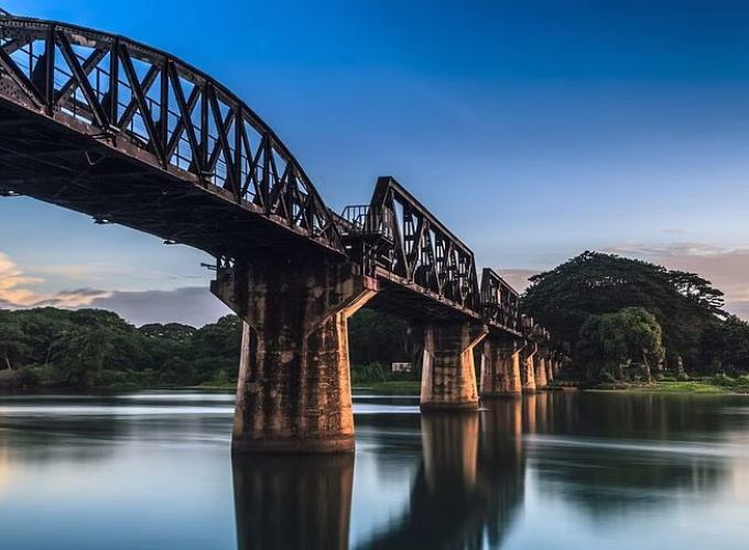 The Bridge Over The River Kwai with Train